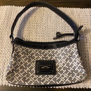 Tommy Hilfiger Black and Cream Shoulder Bag